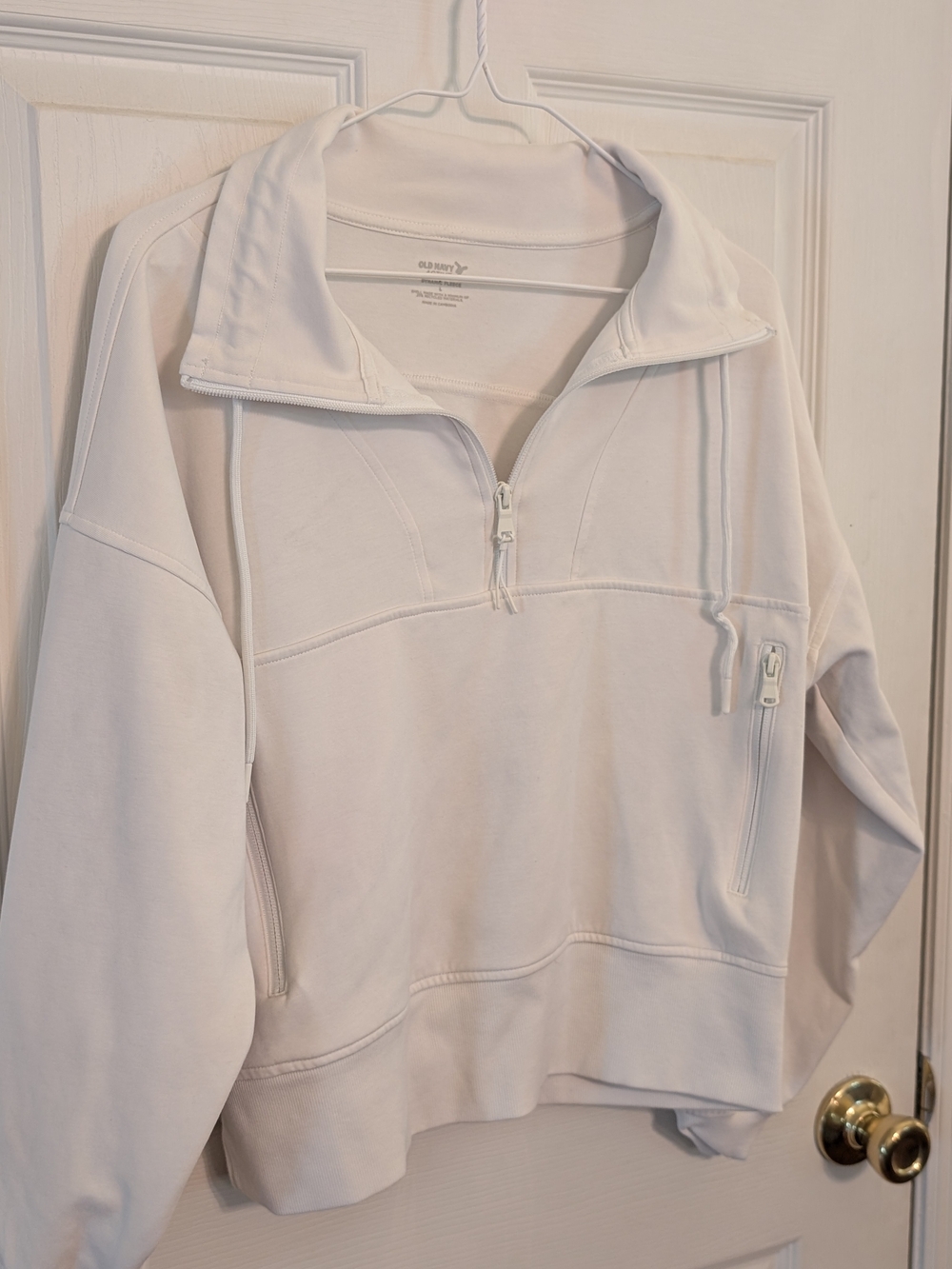 Old Navy White Quarter-Zip Pullover Sweater